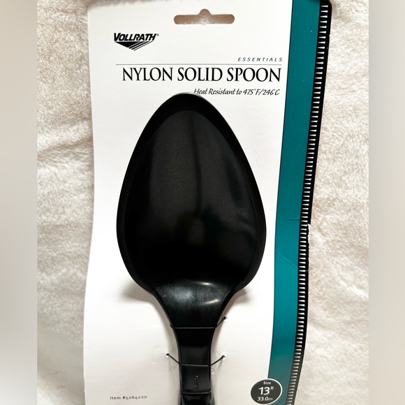 (6) NEW VOLLRATH 5284220 13" LONG BLACK NYLON HEAT RESISTANT SOLID ERGO SPOONS - Picture 2 of 5